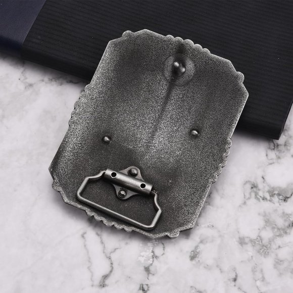 Man Silver Cowboy Rodeo Running Horse Antique Floral Engraved Rope Belt Buckle - Picture 3 of 7